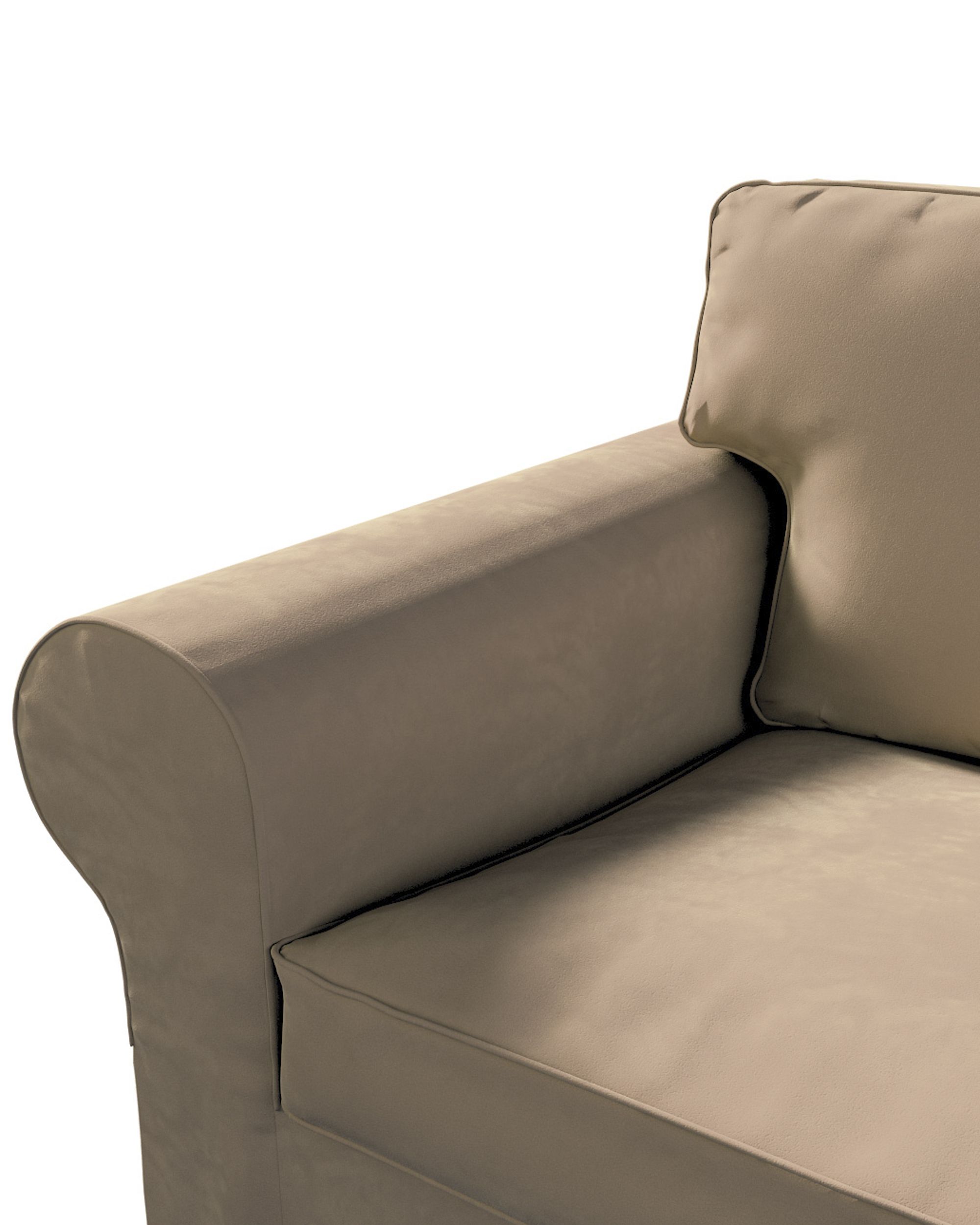 Potah na pohovku IKEA Ektorp 3-místná rozkládací, NOVÝ MODEL 2013 barva béžová látka lesklé, sametová (hover)