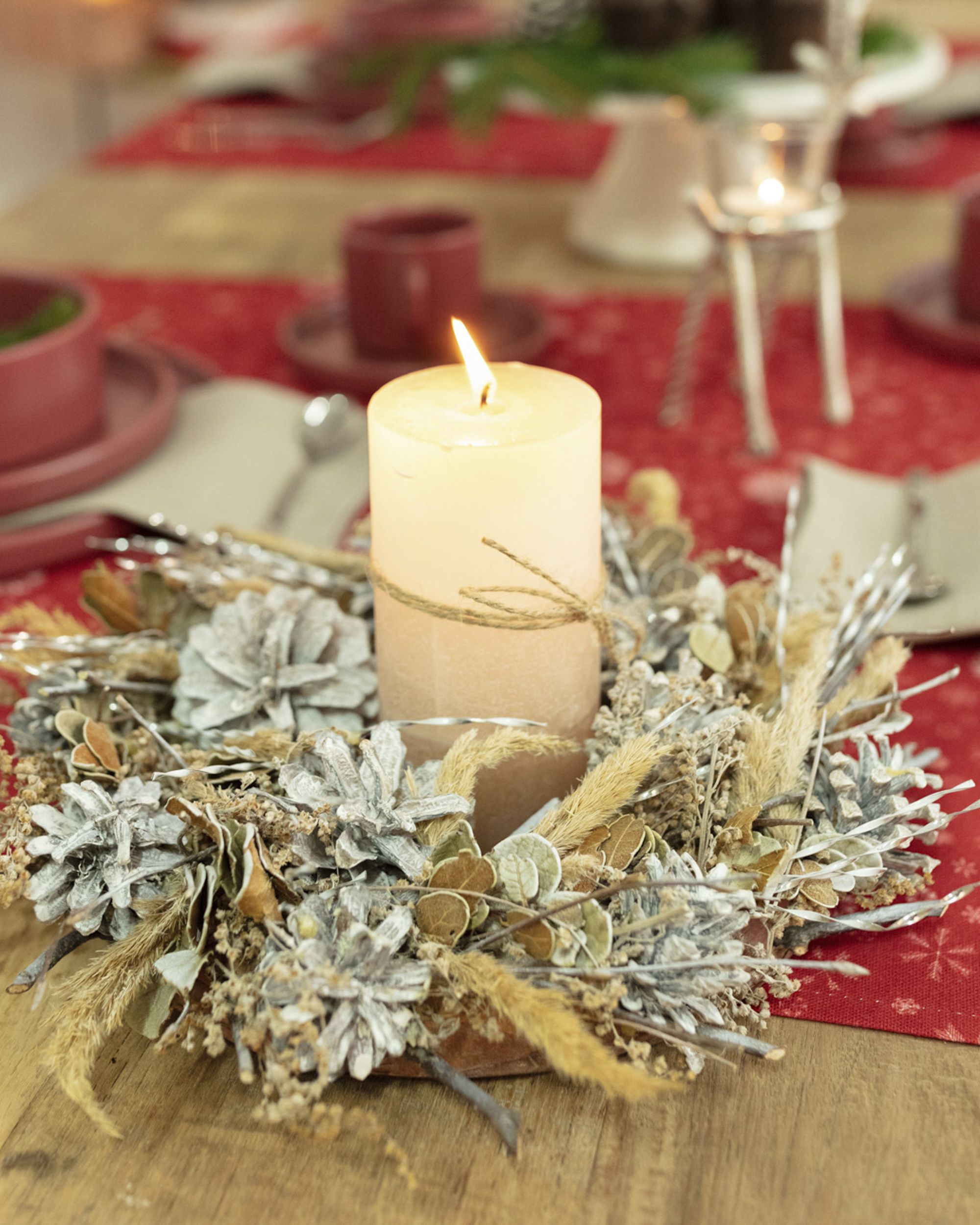Věnec Winter Cone ⌀30cm beige (hover)