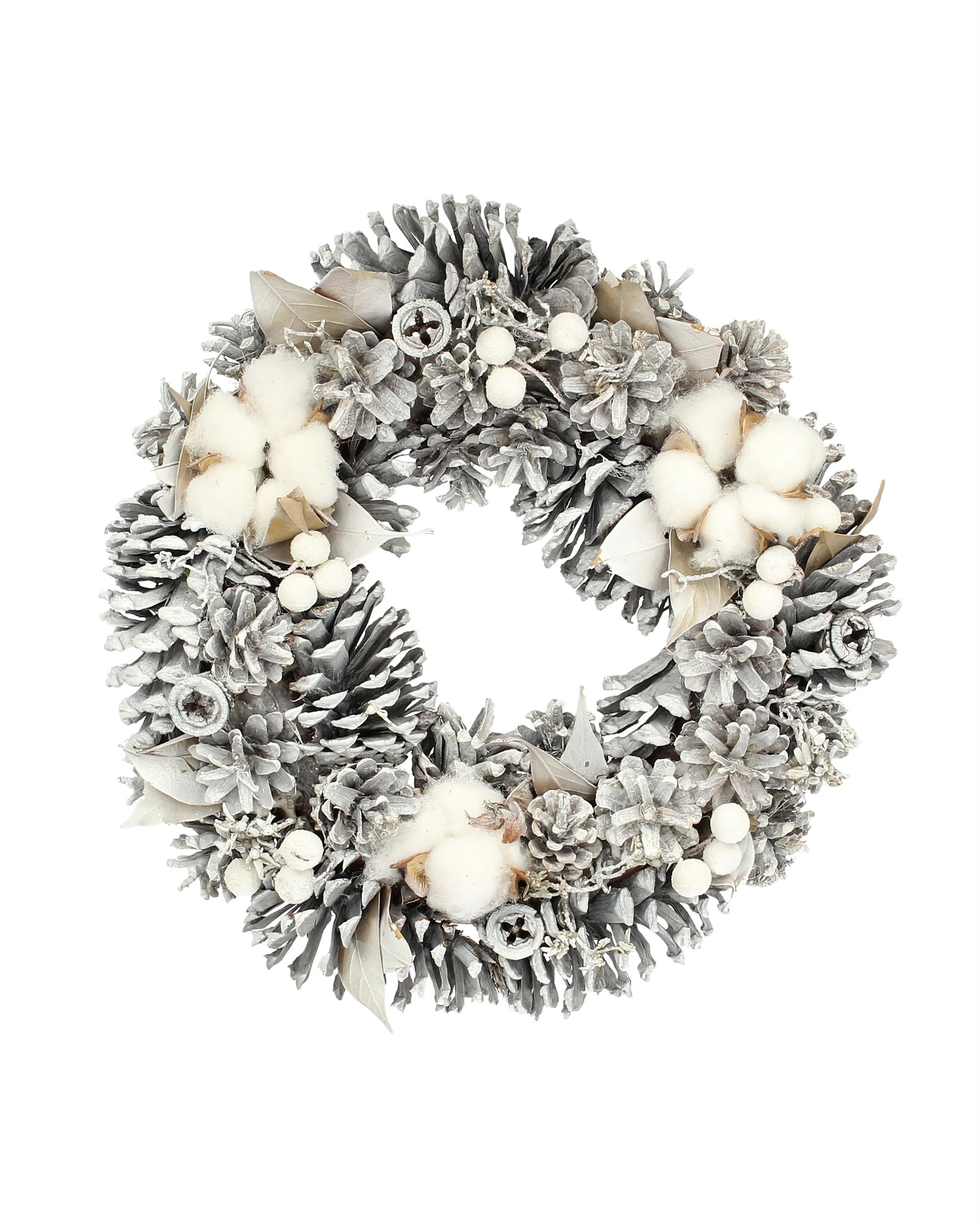 Věnec Winter Cone ⌀30cm silver