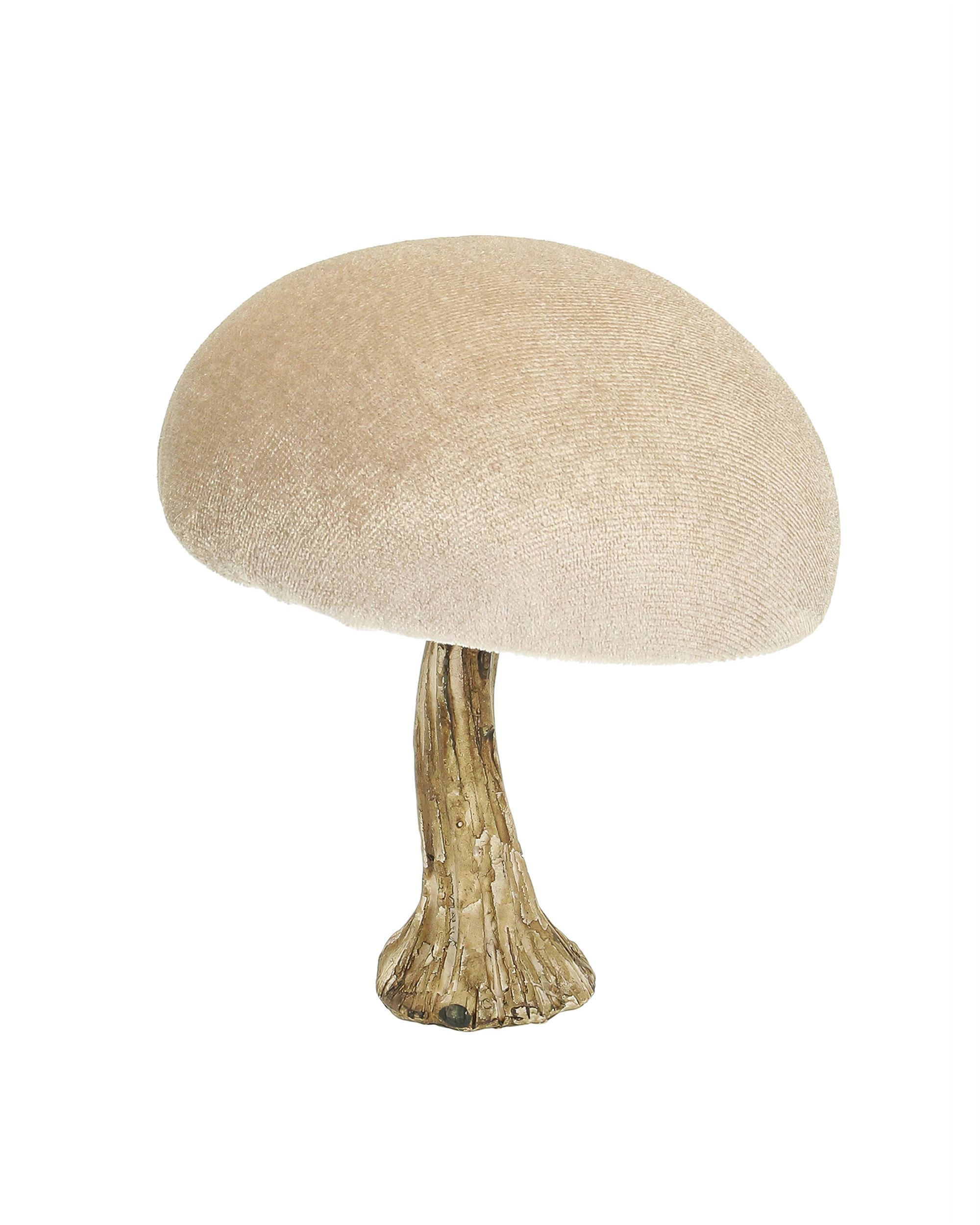 Dekoracja Velvet Mushroom 12 cm beige
