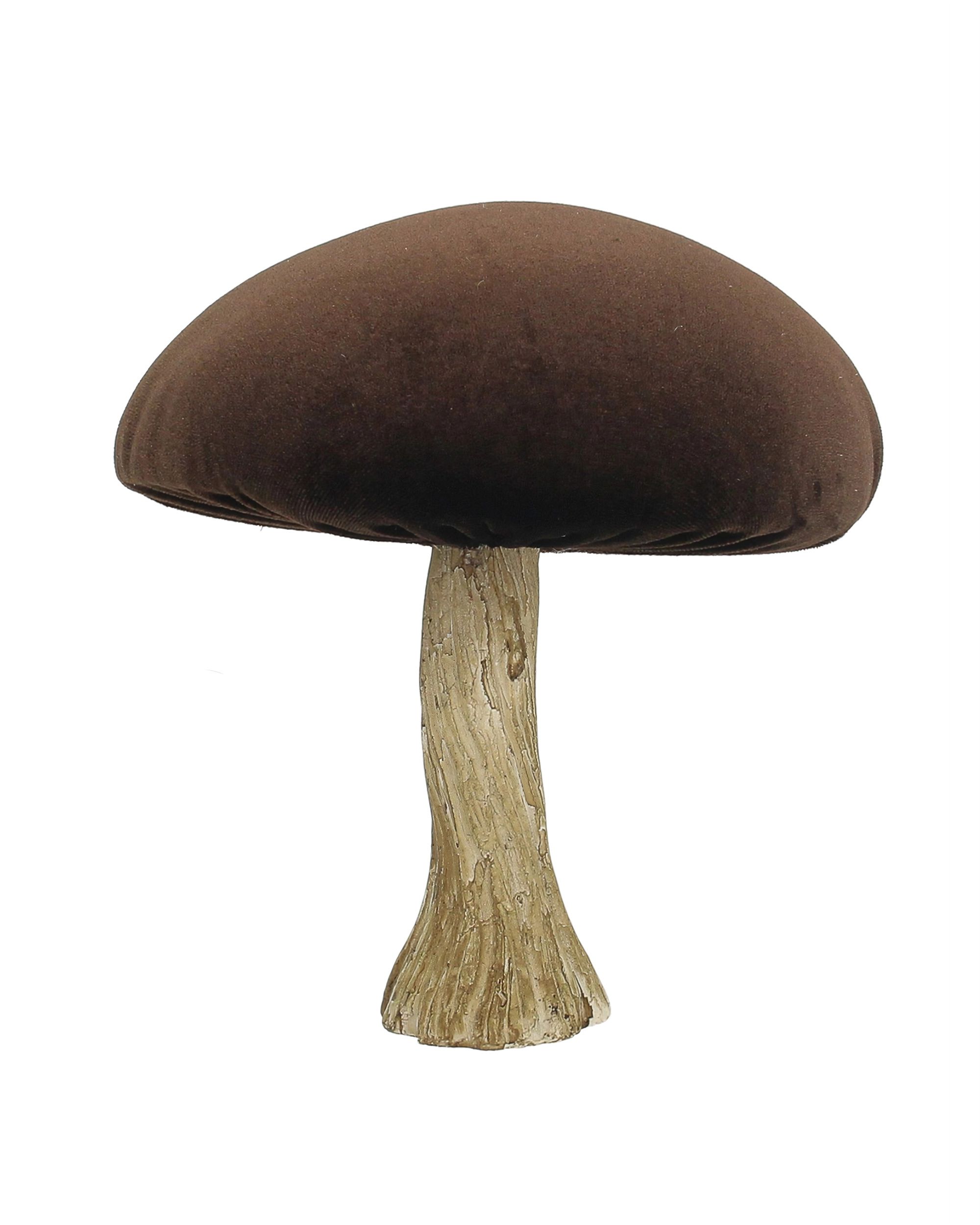 Dekoracja Velvet Mushroom 17 cm brown