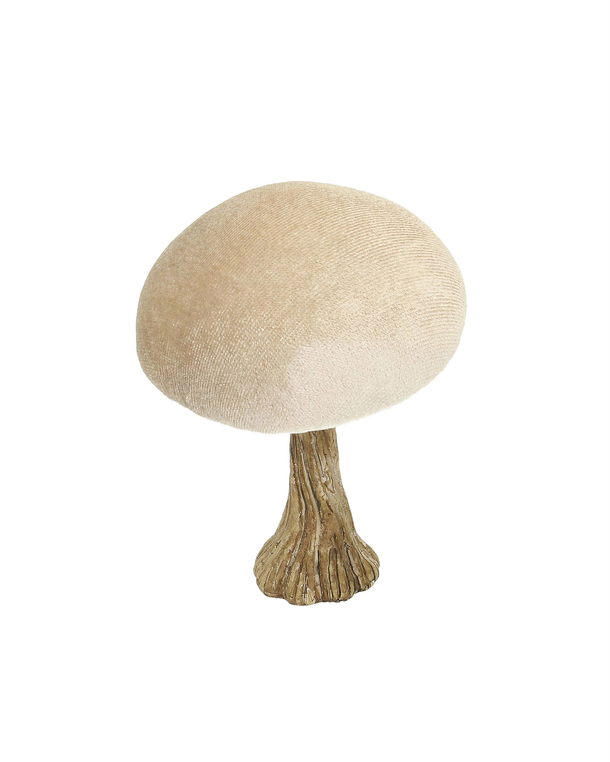 Dekorace Velvet Mushroom 10 cm beige