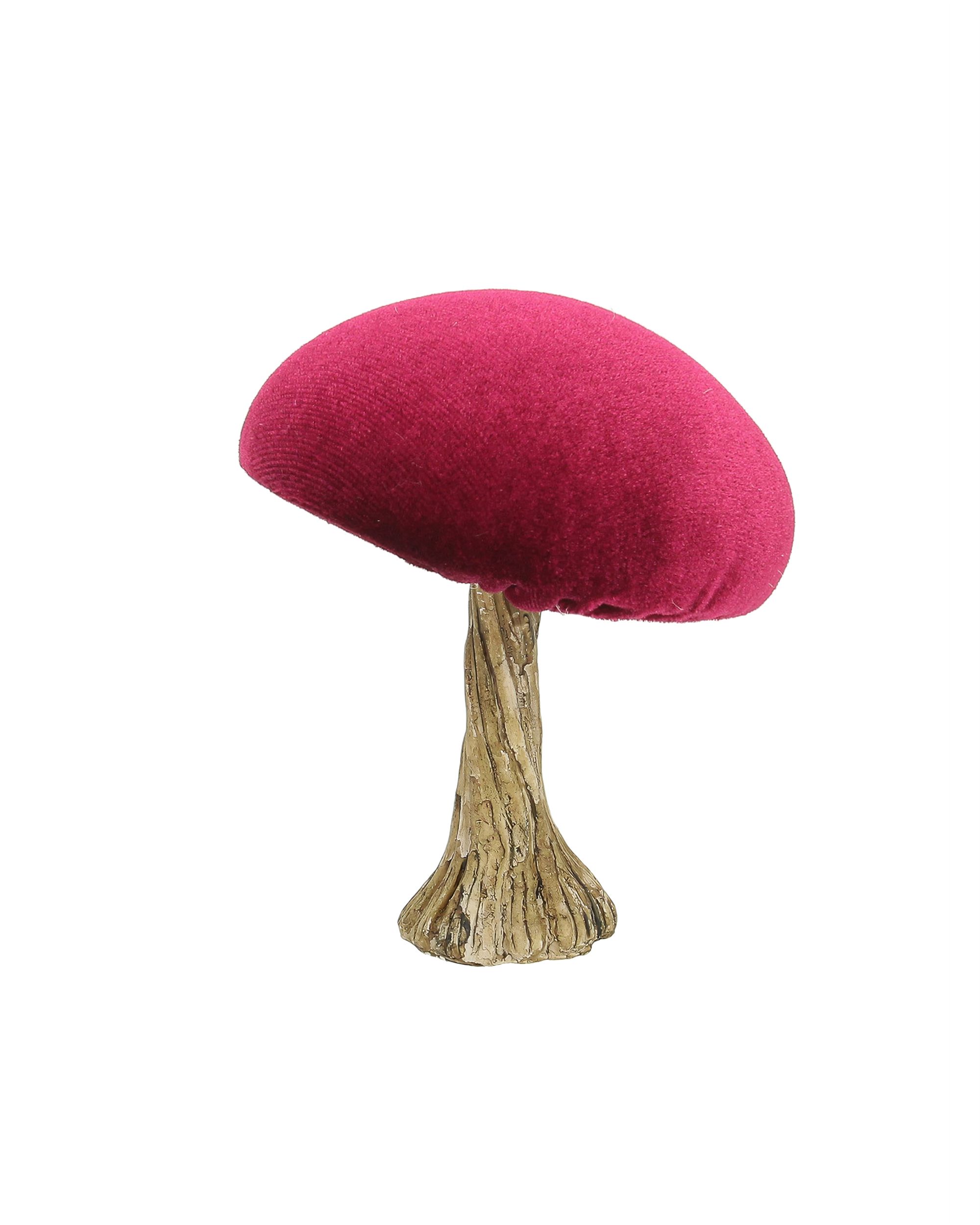 Dekorace Velvet Mushroom 10 cm ruby (hover)