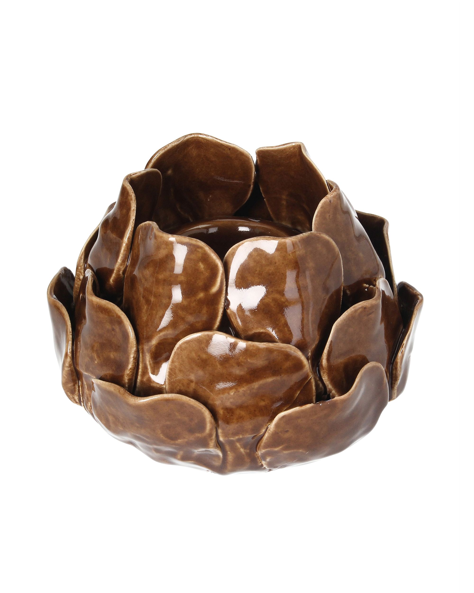 Svícen Petalia dark brown 10 cm