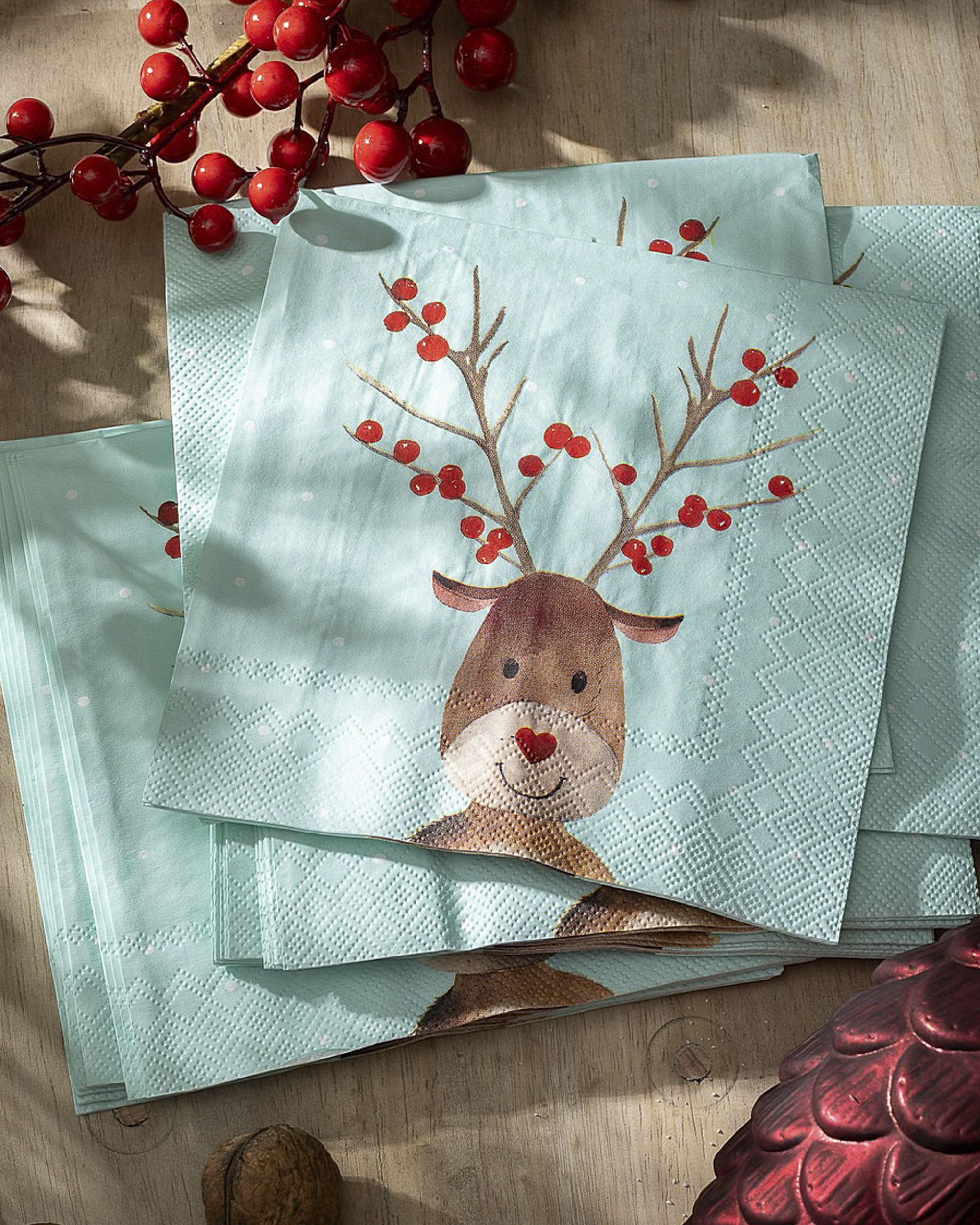 Vánoční ubrousky Reindeer Dots 20 szt. (hover)