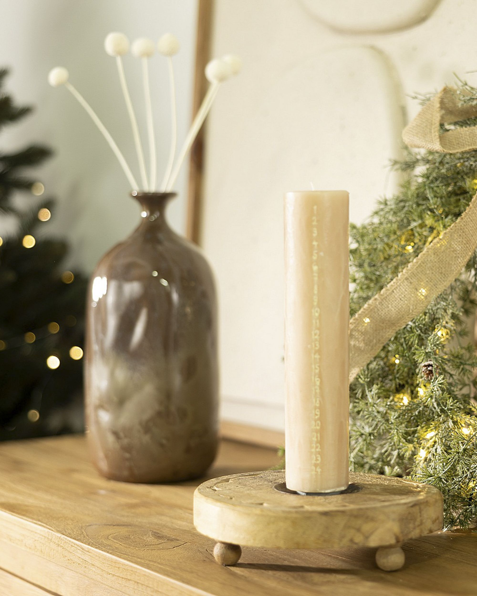 Adventní svíčka béžová 25 cm (hover)