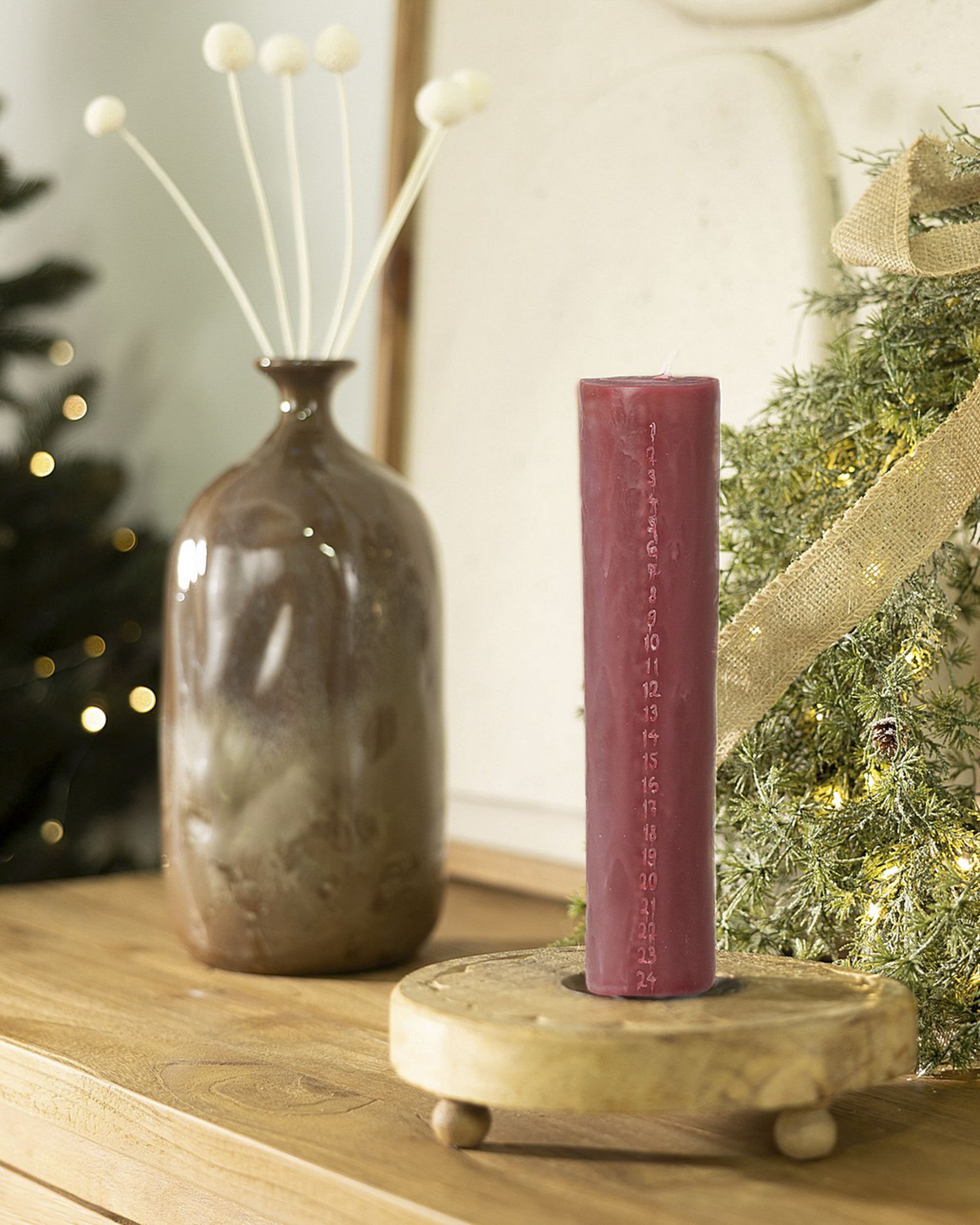 Advent candle burgundy 25 cm (hover)