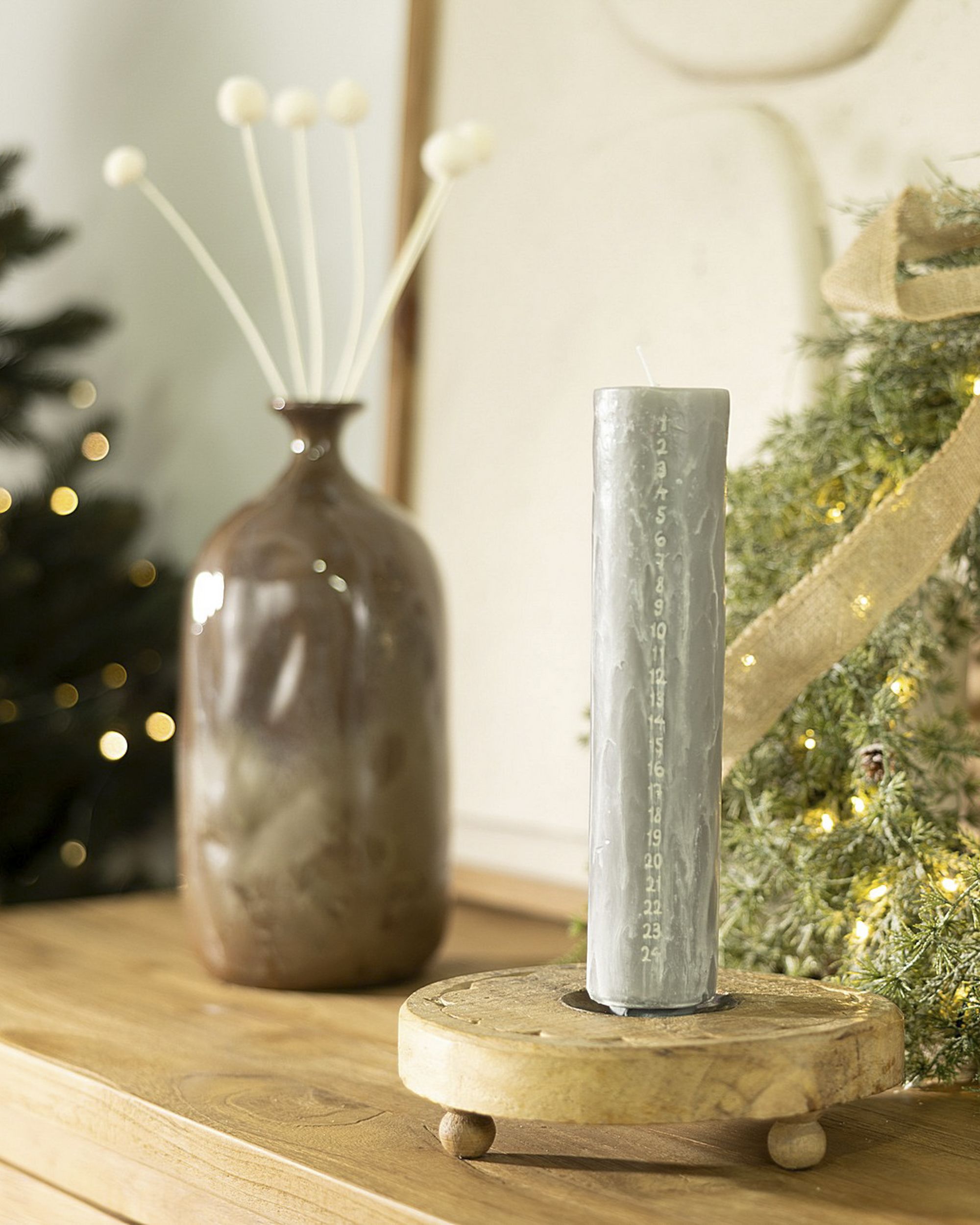 Adventní svíčka šedá 25 cm (hover)