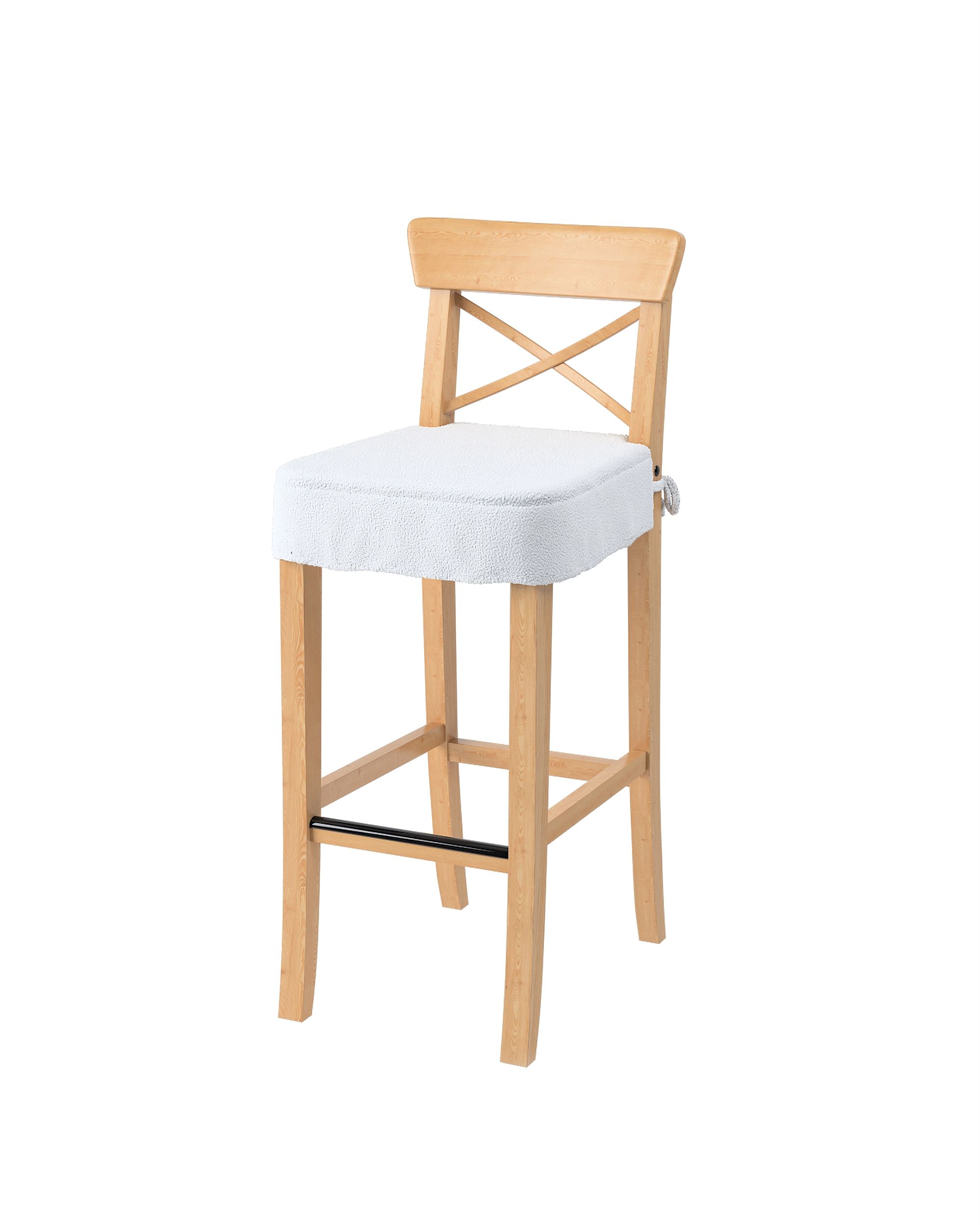 Sedák na židli IKEA Ingolf - barová barva bílá látka pletený vzor