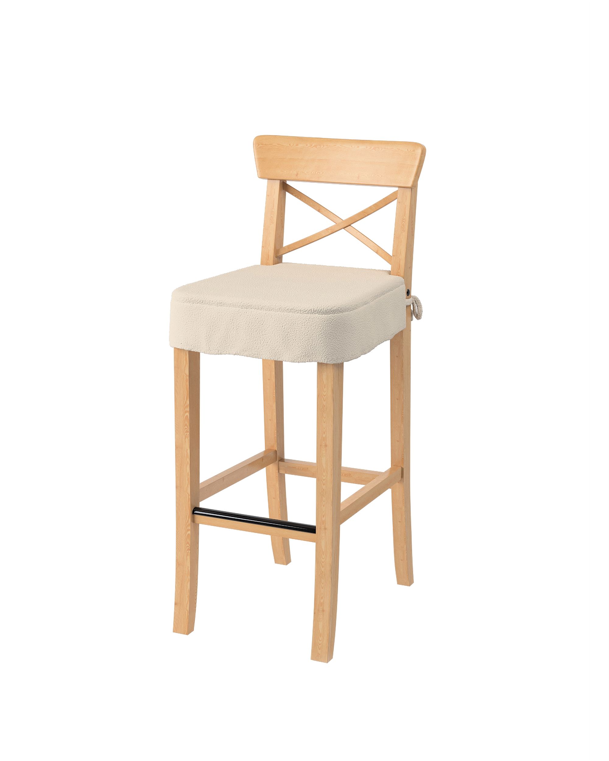 Sedák na židli IKEA Ingolf - barová barva béžová látka pletený vzor