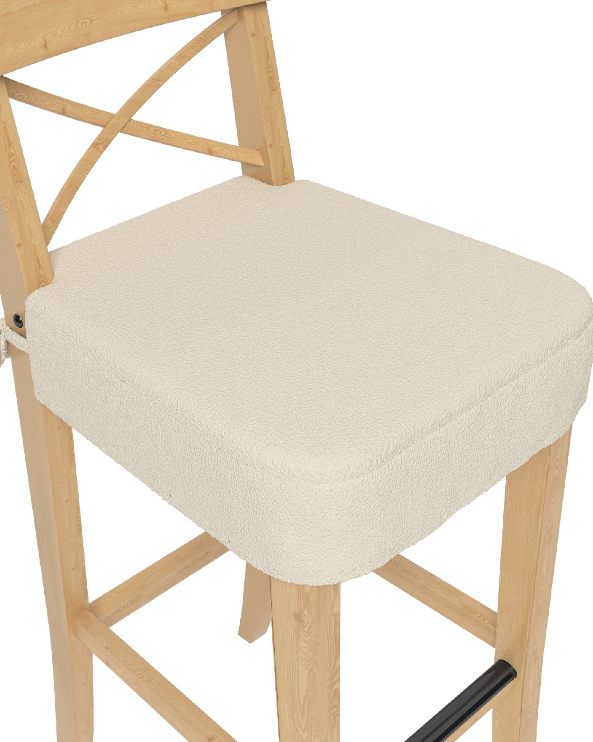Sedák na židli IKEA Ingolf - barová barva béžová látka pletený vzor (hover)