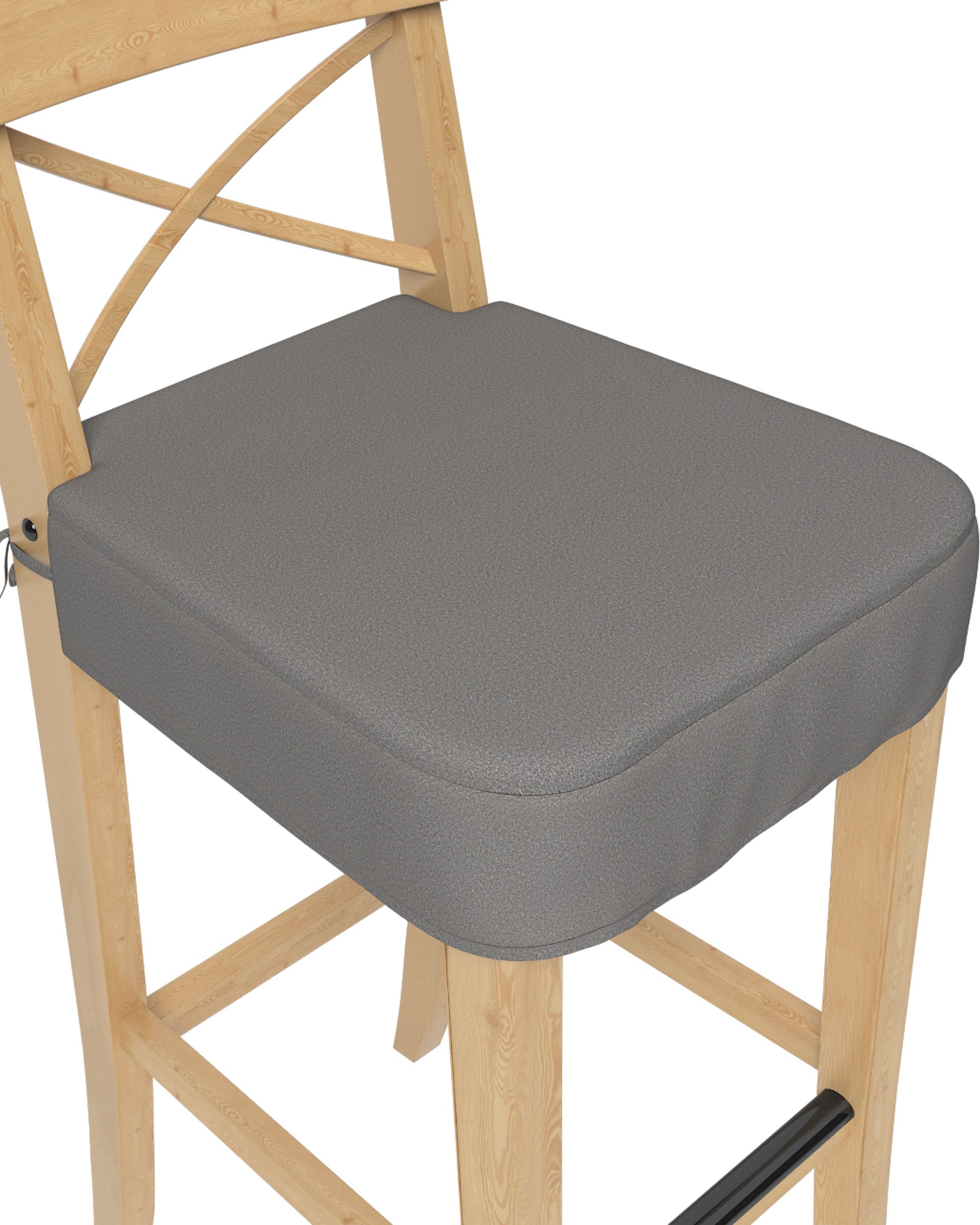 Sedák na židli IKEA Ingolf - barová barva šedá látka pletený vzor (hover)