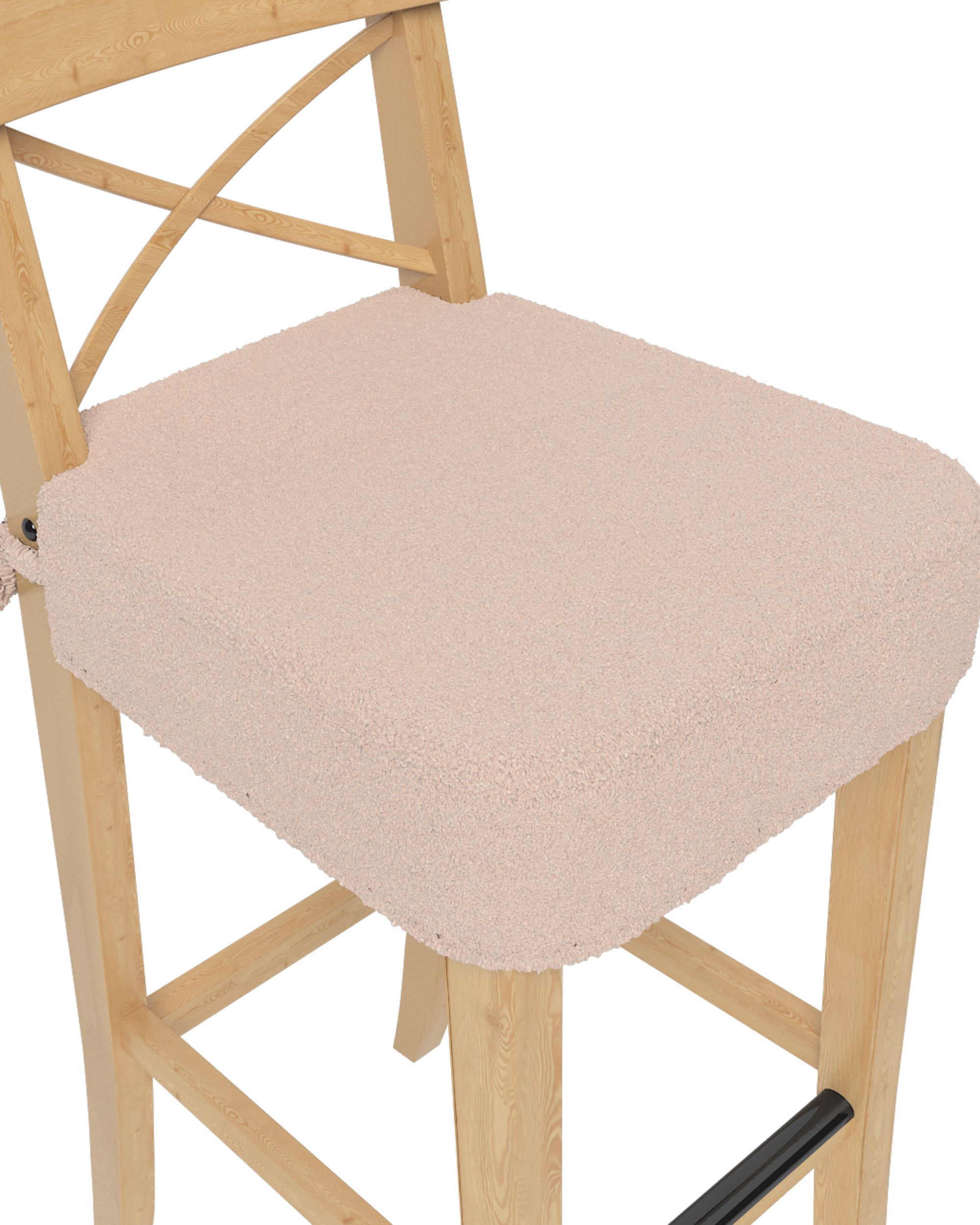 Sedák na židli IKEA Ingolf - barová barva růžová látka pletený vzor (hover)