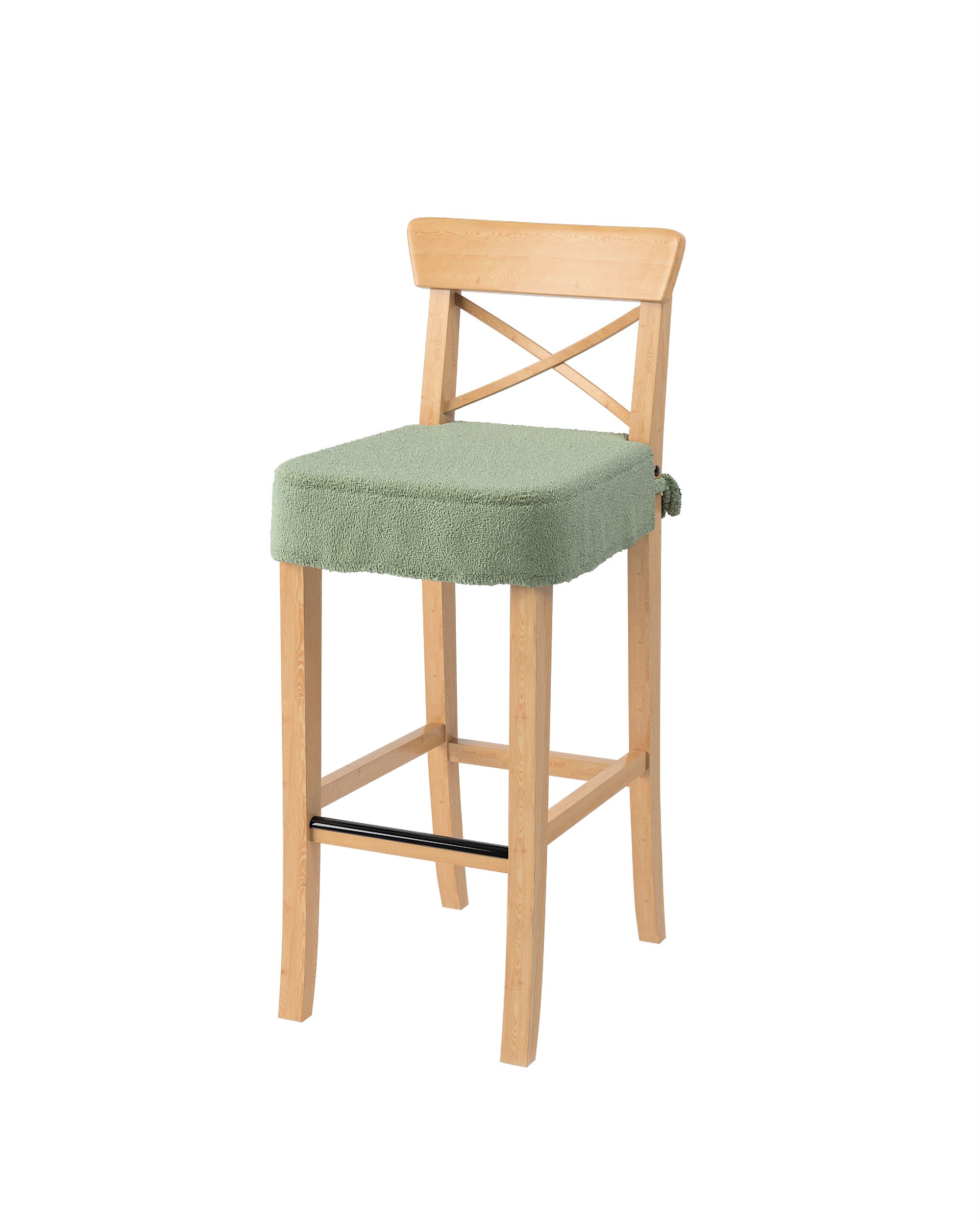 Sedák na židli IKEA Ingolf - barová barva zelená látka pletený vzor