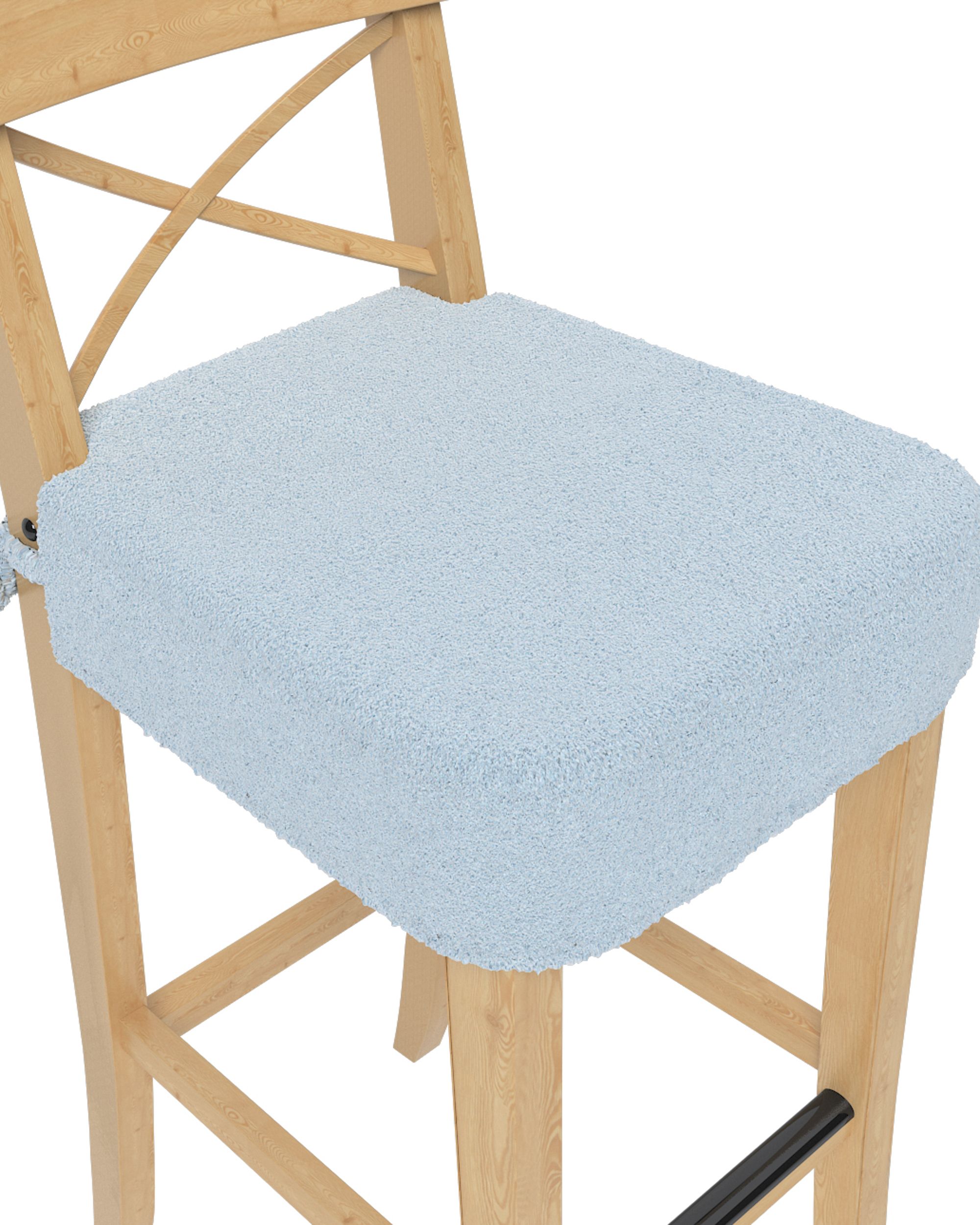Sedák na židli IKEA Ingolf - barová barva modrá látka pletený vzor (hover)