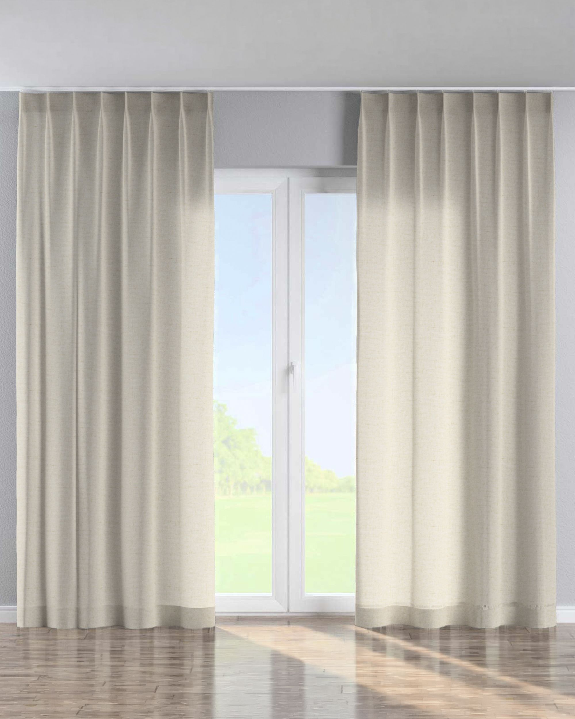 Závěs na jednotlivých háčcích flex barva béžová látka poloprůhledná