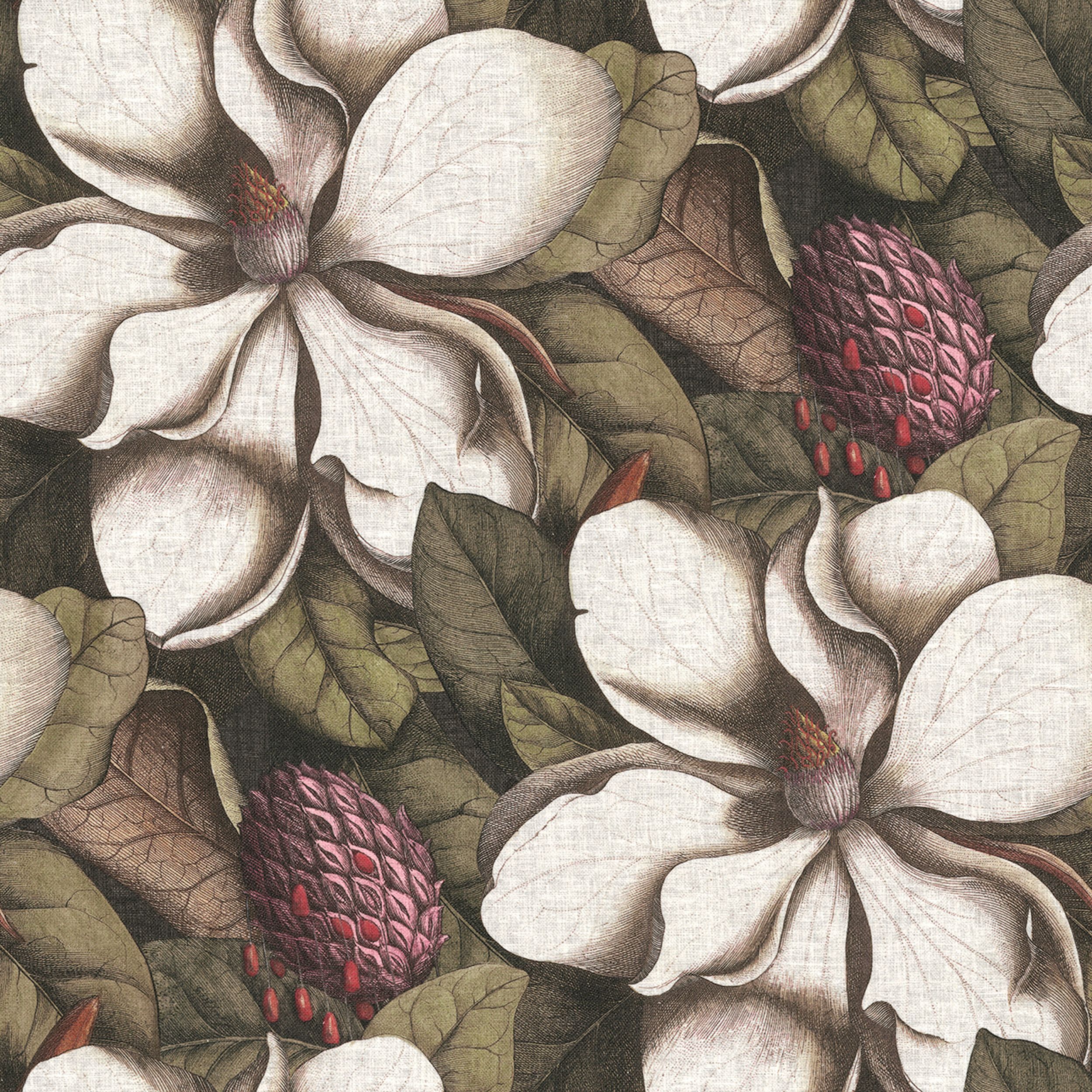 Gardenia 144-24 béžovo-zelený květinový motiv