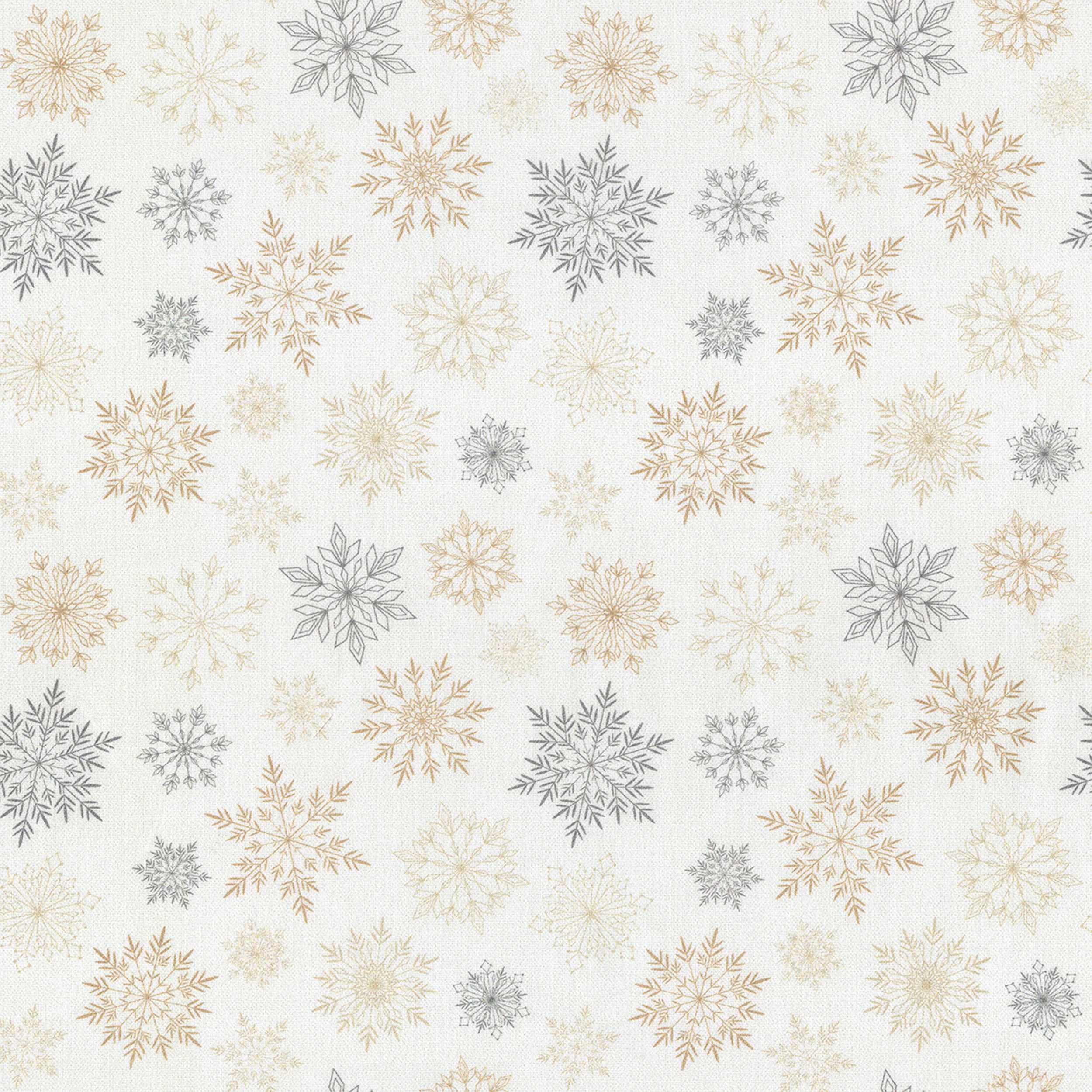 Christmas 629-43 zlaté, stříbrné hvězdy na bílém pozadí